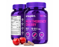 Montmorency Kersen Extract 10.000 mg – Zure Kers 50:1 – 180 Vegan Capsules – 90 Dagen - Suplint