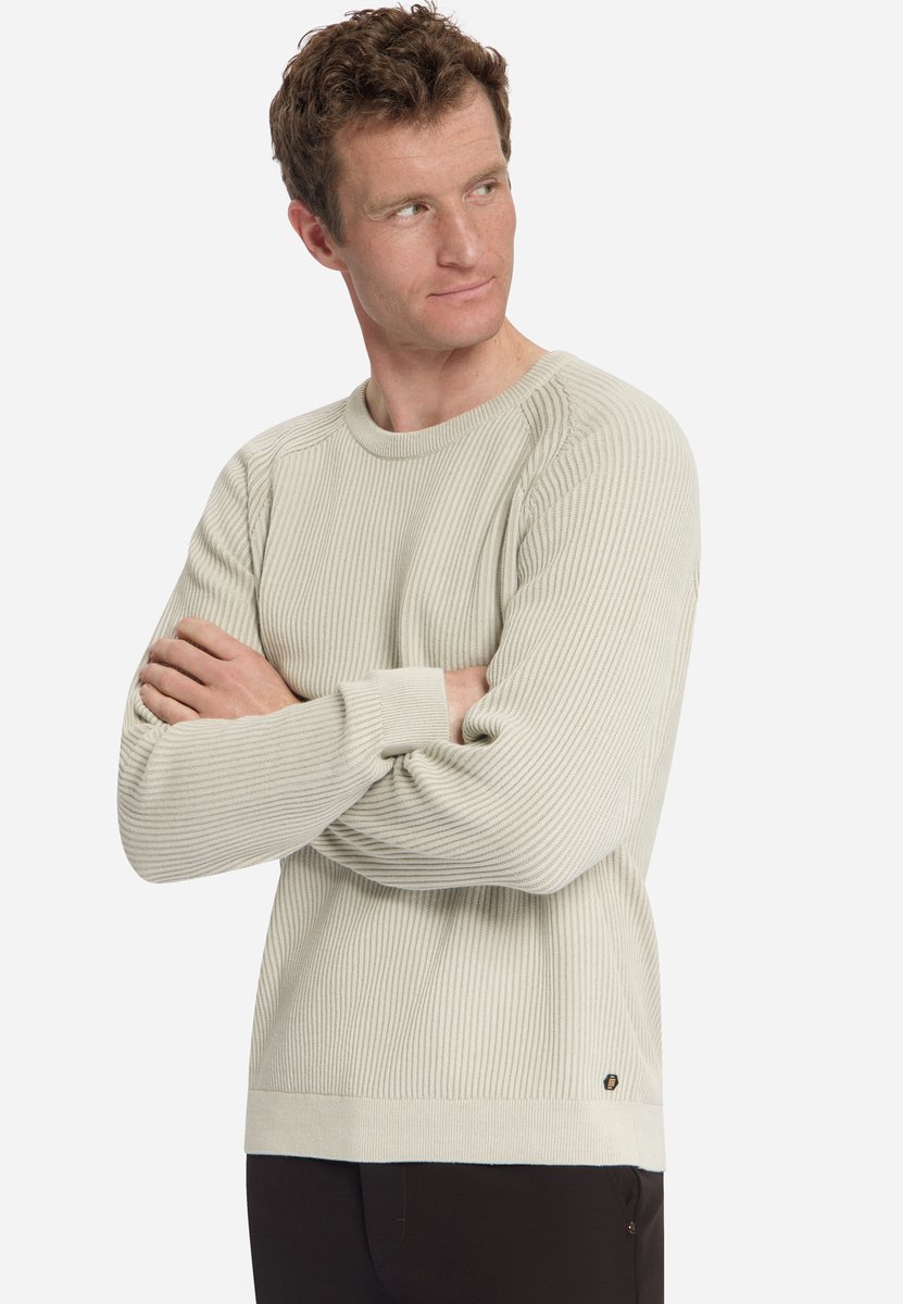 Pullover met ronde hals en tuck stitch