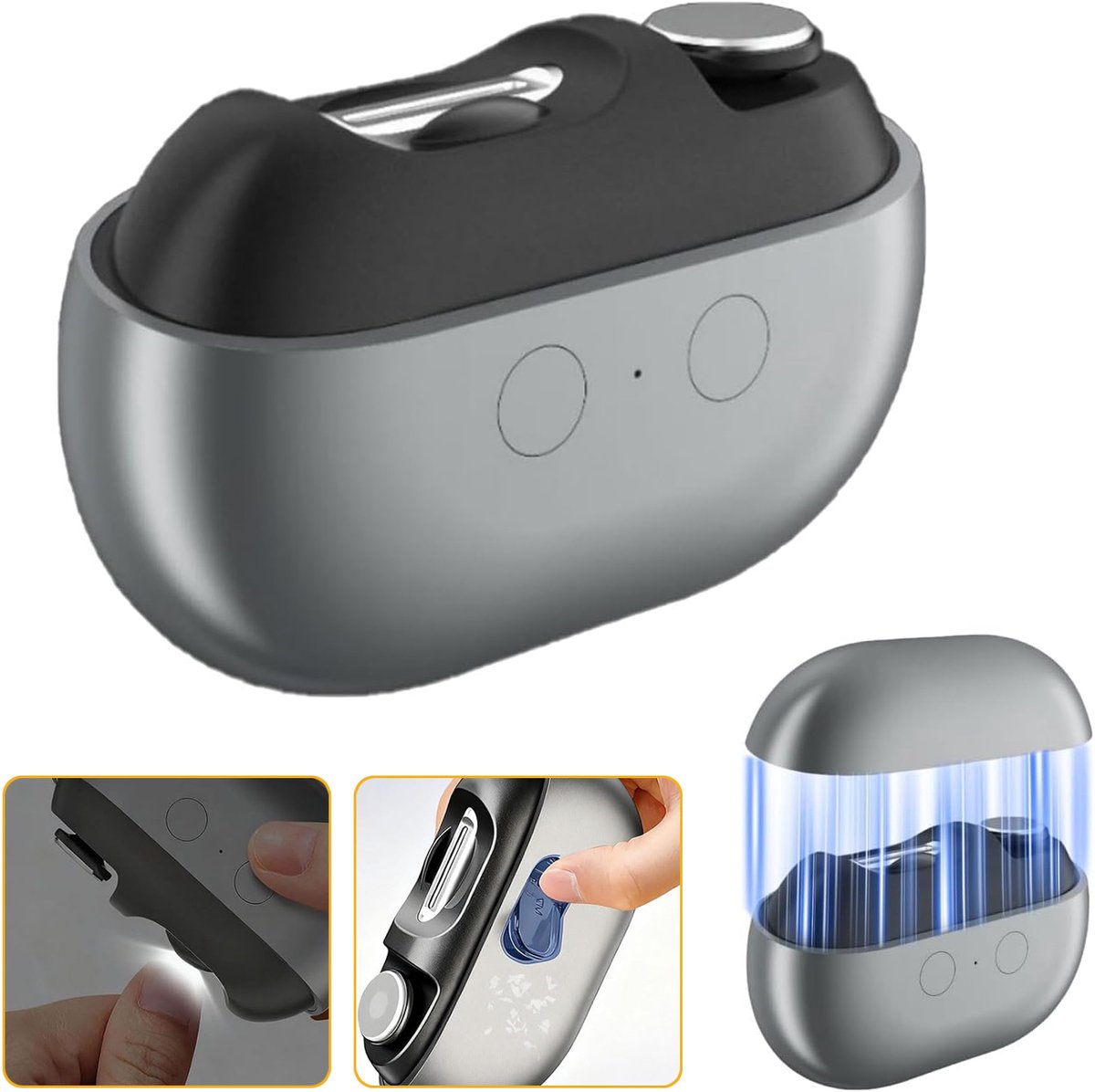 Elektrische Nagelknipper - 2-In-1 Automatische Nageltrimmer - Teennagelknipper Met Led-Lampje En Opbergvakje Voor Nagelrestjes