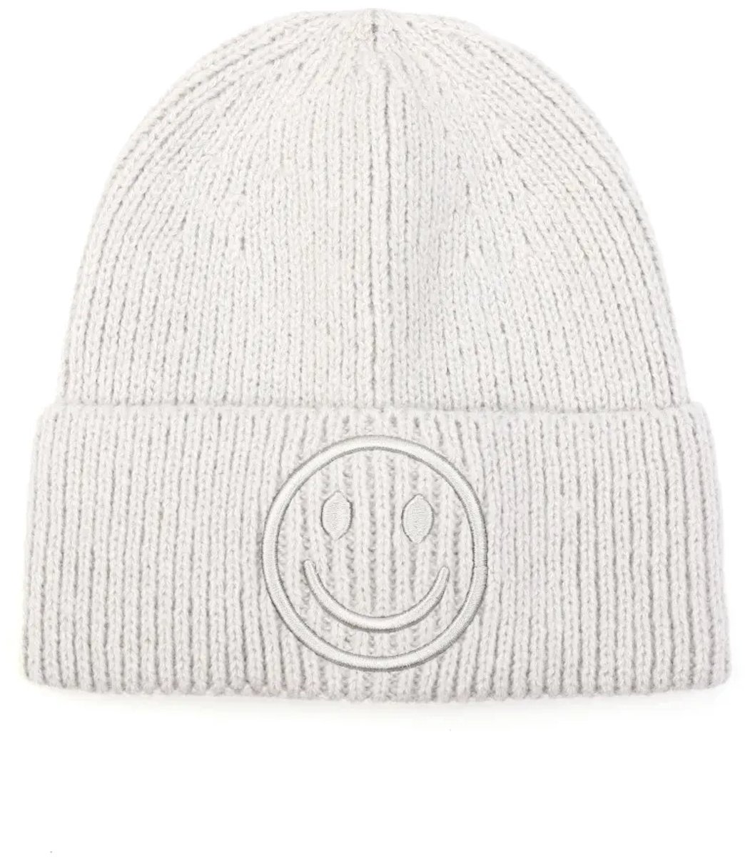 Smiley muts kleur licht grijs beanie