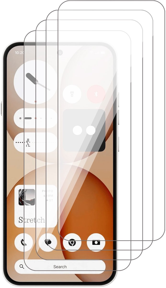 Screenprotector geschikt voor Nothing Phone 4a – 4 Stuks – UltraClear Gehard Glas – Case Friendly – 9H Krasbestendig