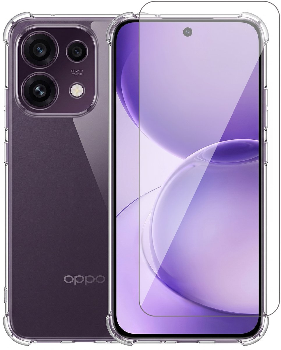 Hoesje geschikt voor Oppo Reno 16 / 16 Pro 5G – CrystalClear Back Cover – Schokbestendig – Met Screenprotector Glas