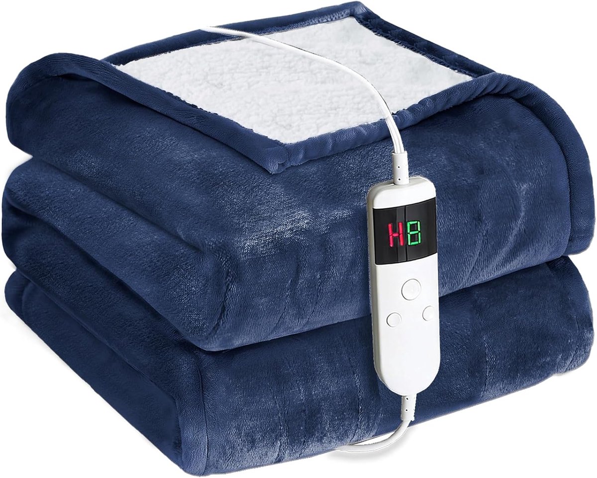 Verwarmingsdeken 130 x 180 cm - 10 verwarmingsstanden - 8-uurs timer - aangename warmte voor thuis - ShopVlot