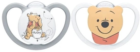 NUK Disney Winnie the Pooh Fopspenen 6-18 Maanden - Siliconen - Orthodontisch - Set van 2 — afbeelding 2