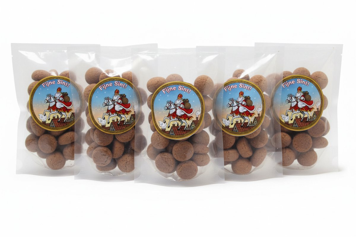 Sinterklaas Kruidnoten Uitdeelzakjes 60x 50 g - Sinterklaas originele pepernoten cadeau - Sint kadootjes