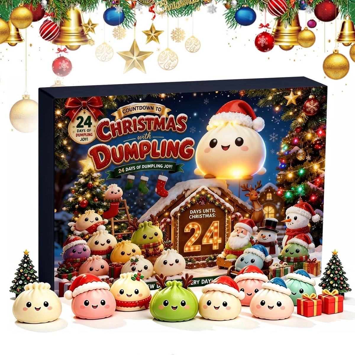 Mystery Dumpling Adventskalender 2026 - Kerstmis cadeau - Fidget Squishy Adventskalender - Kerstmis aftellen – 24 Squishies & Verrassingen - Stressverlichtend - Verrassingen - kerstadventskalender - verrassingscadeau - TENGYIF® – foto 5