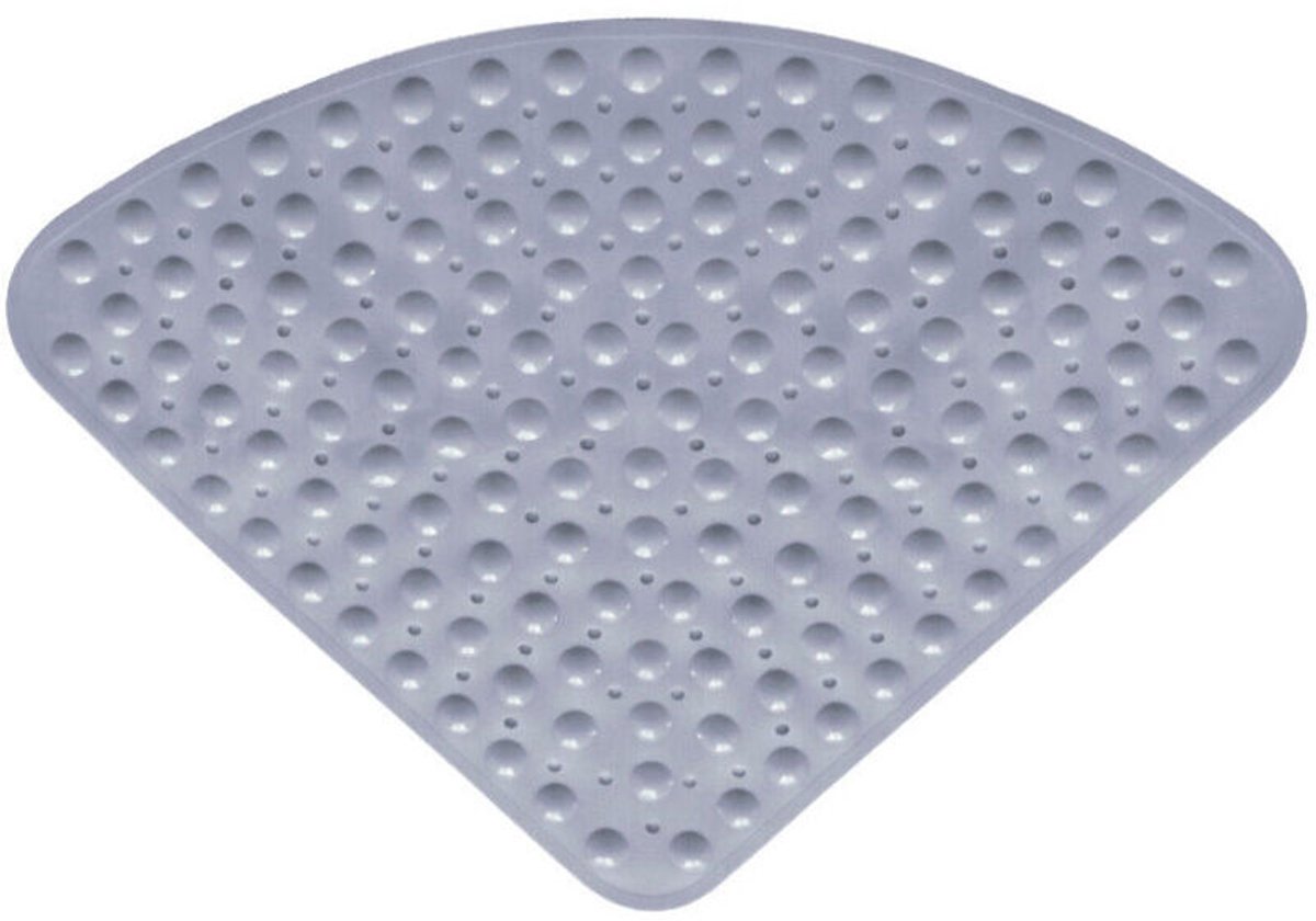 54x54 cm, waaiervormige rubberen douchemat geschikt voor antisliprand, kwartcirkelvormige antibacteriële mat geschikt voor zuignap, geschikt voor douche of bad.