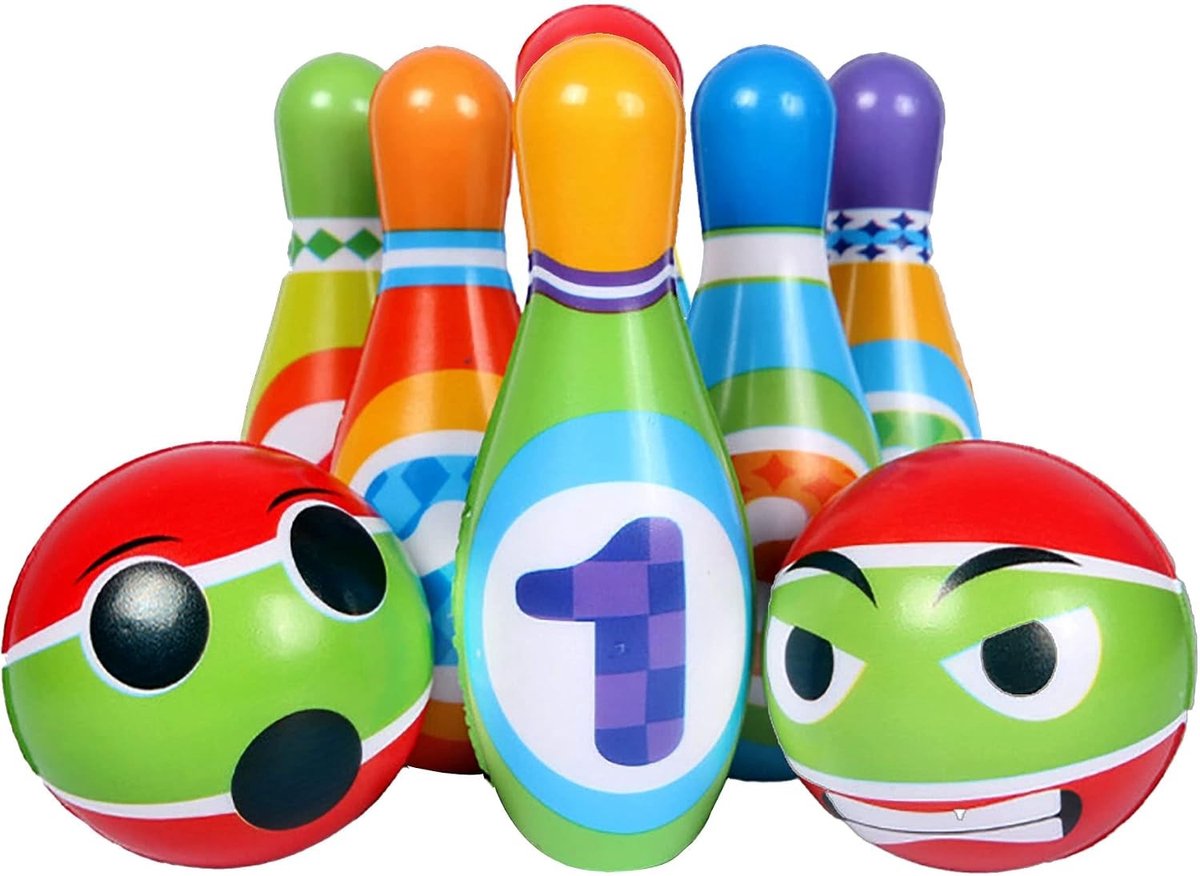 Zachte Bowling Set met 6 Foam Cones en 2 Pins, Leuk Spel voor Kinderen, Tuin en Binnen Activiteit, Perfecte Cadeau Ideeën