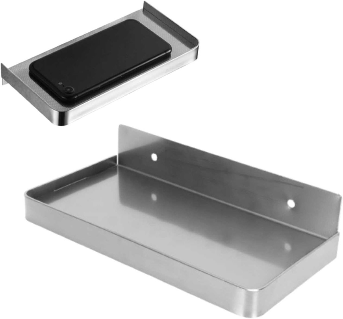 Wandplanken voor de badkamer, mobiele telefoonhouder voor het toilet, roestvrijstalen wandmontage 185x90mm, praktisch en stijlvol