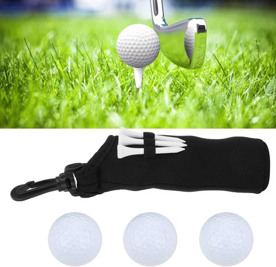 Golfbaltas - mini - neopreen - voor 3 golfballen, handig opbergen tijdens het spel - m-winkel — afbeelding 5