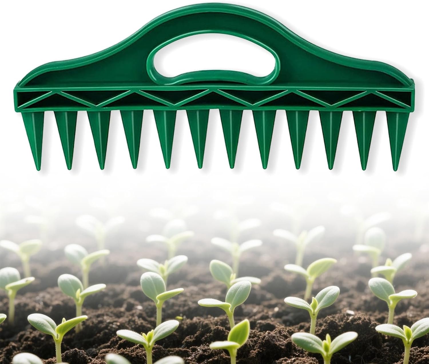 Zaai-dibber met 12 gaten voor zaaiafstand, gereedschap voor het planten van groentezaden