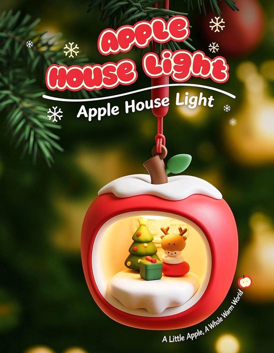Namajunas - apple vormig nachtlampje - 3 standen dimbaar - met ophangkoord - oplaadbaar en met stekker - creatief feestcadeau - tafel decoratie - compact en draagbaar - kerstappel - sfeernachtlampje voor naast het bed van Namajunas — afbeelding 4