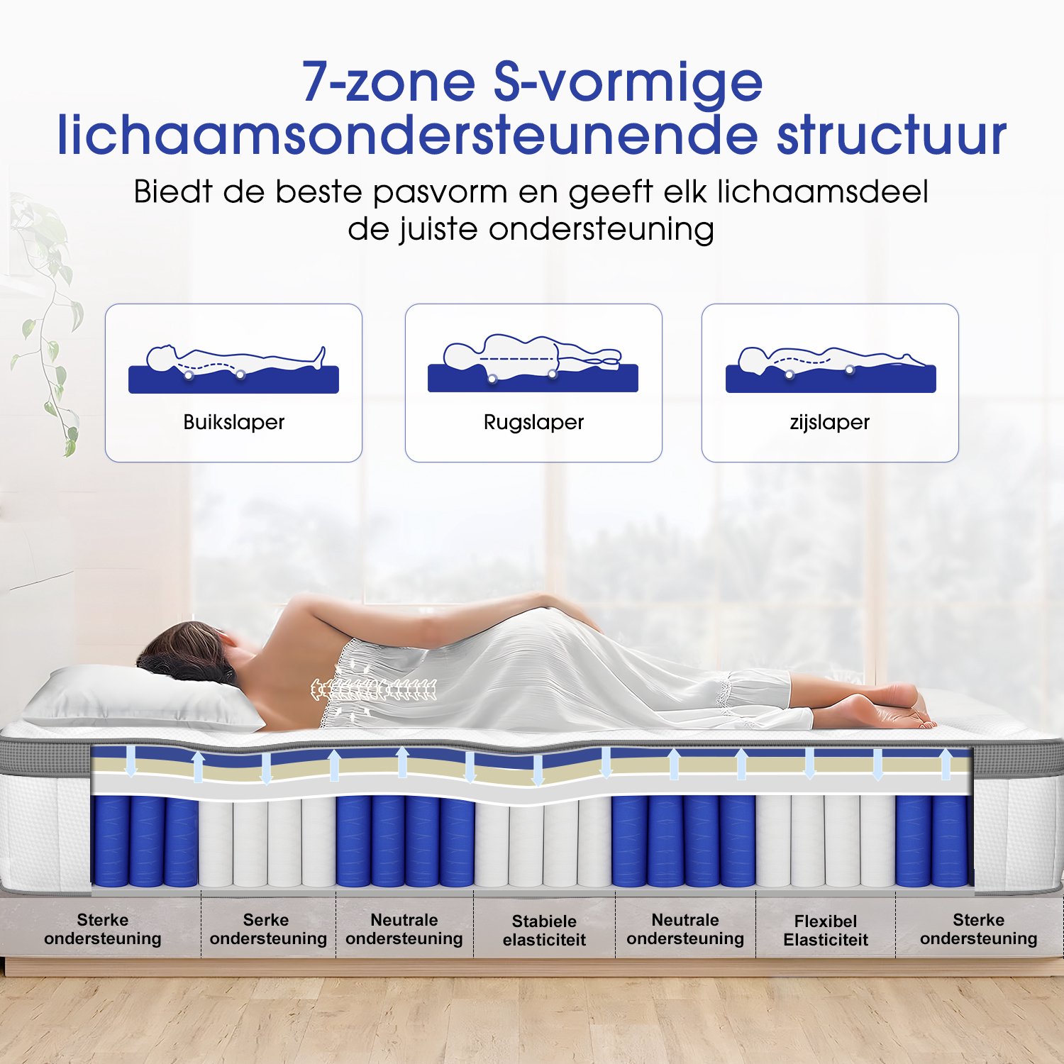null Matras 90x200 Pocketveringmatras - afbeelding 2