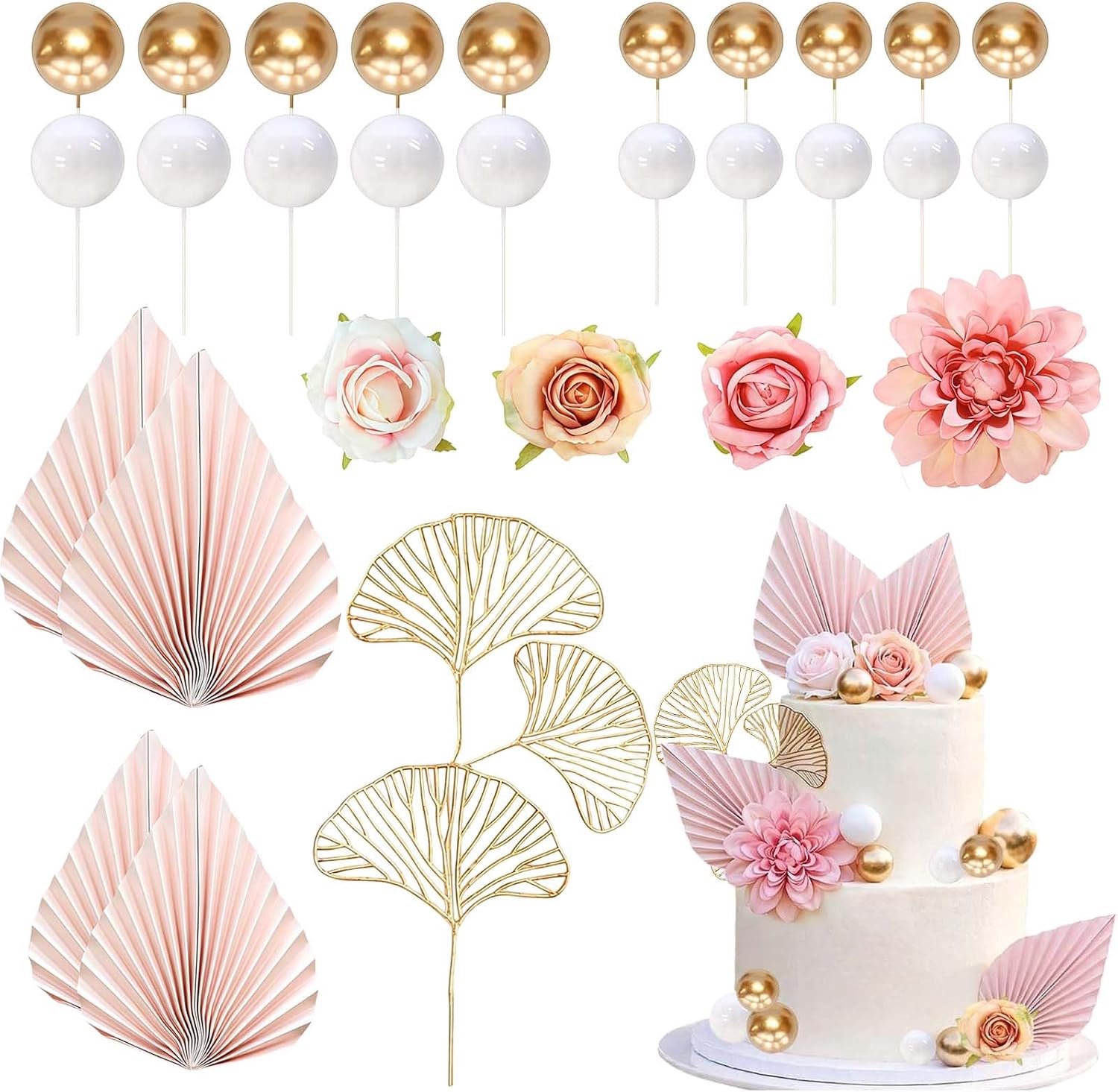 29-delige rozen taartdecoratie