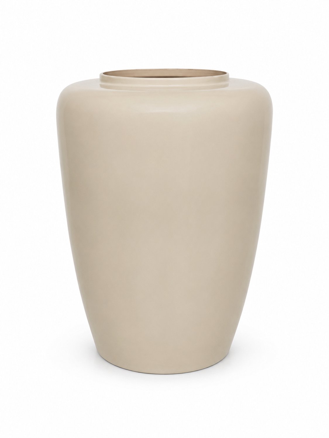 by Mooss - Vaas Ø34 x 42 cm - Beige - Hoogglans - Modern - Luxe - Design - Glanzend - Stijlvol - Elegant - Chique - Trendy - Decoratief - Woondecoratie