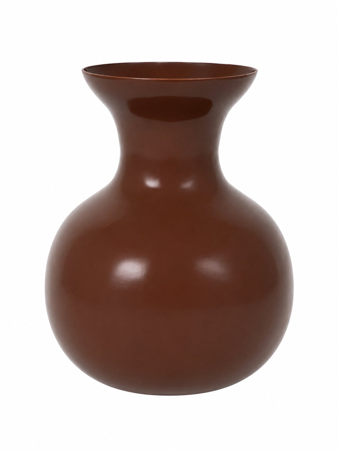 by Mooss - Vaas Ø30 x 36 cm - Brown - Hoogglans - Modern - Luxe - Design - Glanzend - Stijlvol - Elegant - Chique - Trendy - Decoratief - Woondecoratie