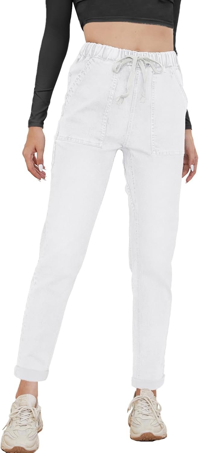 Jeans met hoge taille en wijde pijpen