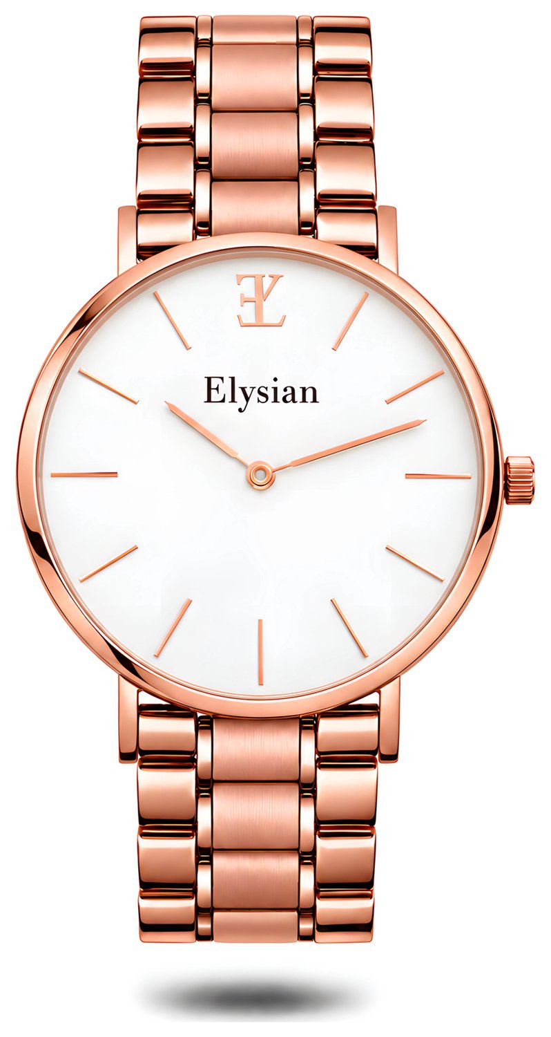 Elysian - Horloge Dames - Rose Goud - Schakelband - Waterdicht - 36mm - Cadeau Voor Vrouw