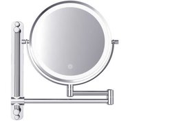 Mirlux Make Up Spiegel met LED Verlichting - Oplaadbaar - 7X Vergroting - Vergrootspiegel met Licht - Scheerspiegel - Badkamerspiegel - Chroom