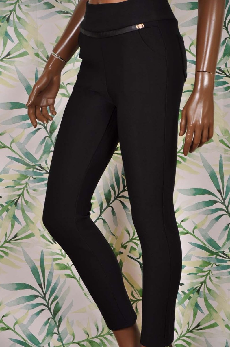 Ultra soft tregging ZWART Maat S M bol