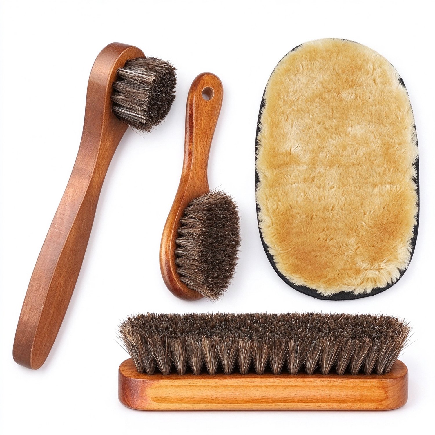 Lifhelpe Schoenverzorging - Schoenborstel set - 4 stuks multifunctionele borstels - Voor suède en glad leer - Geschikt voor reinigen en poetsen van schoenen