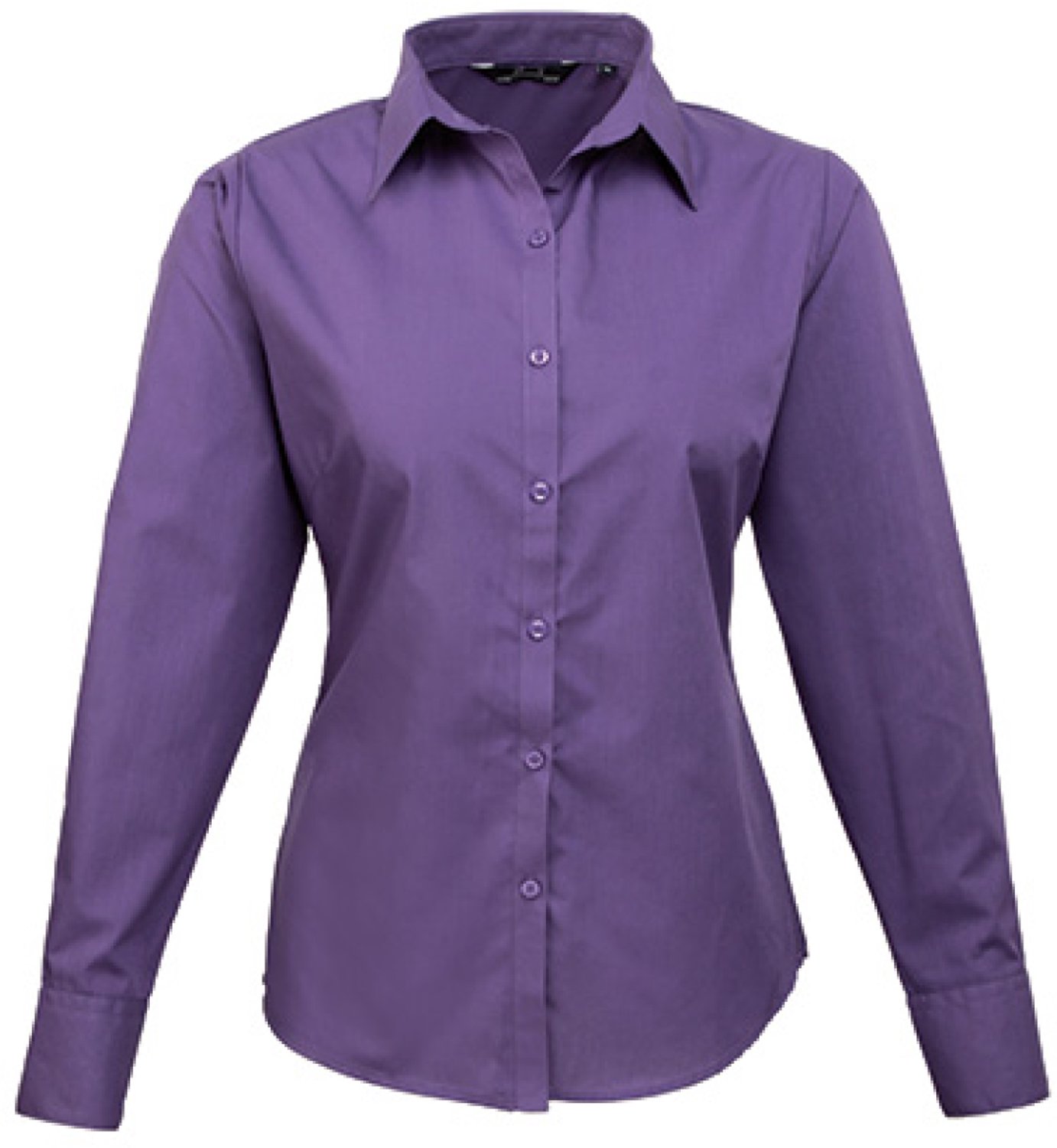 Premier Workwear - Women´s Poplin Long Sleeve Blouse - Purple - 46 (XXL/18)