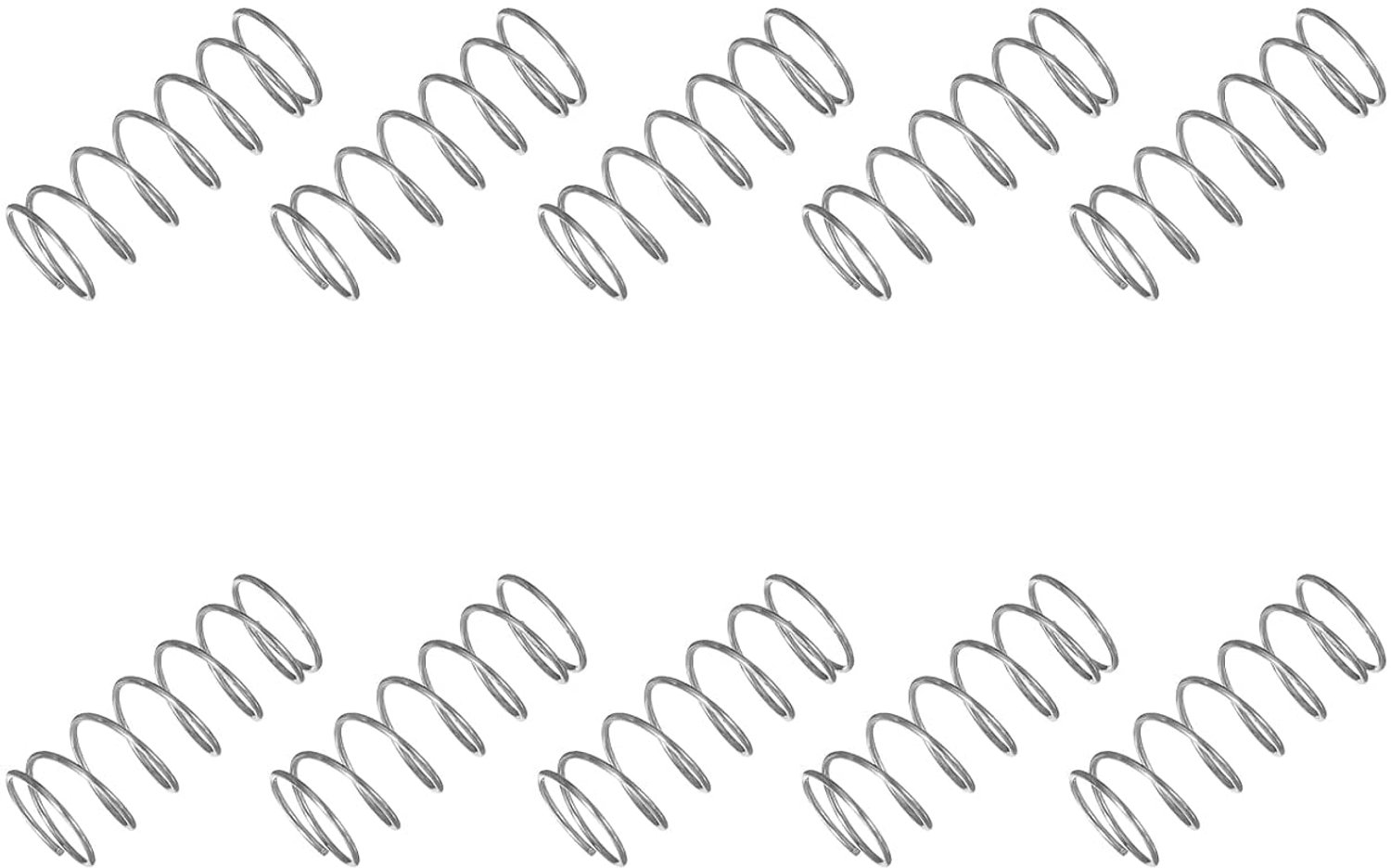 Drukveer 0,8 mm - 12 mm buitendiameter - roestvrij staal - hoge elasticiteit, 10 stuks - Vemera