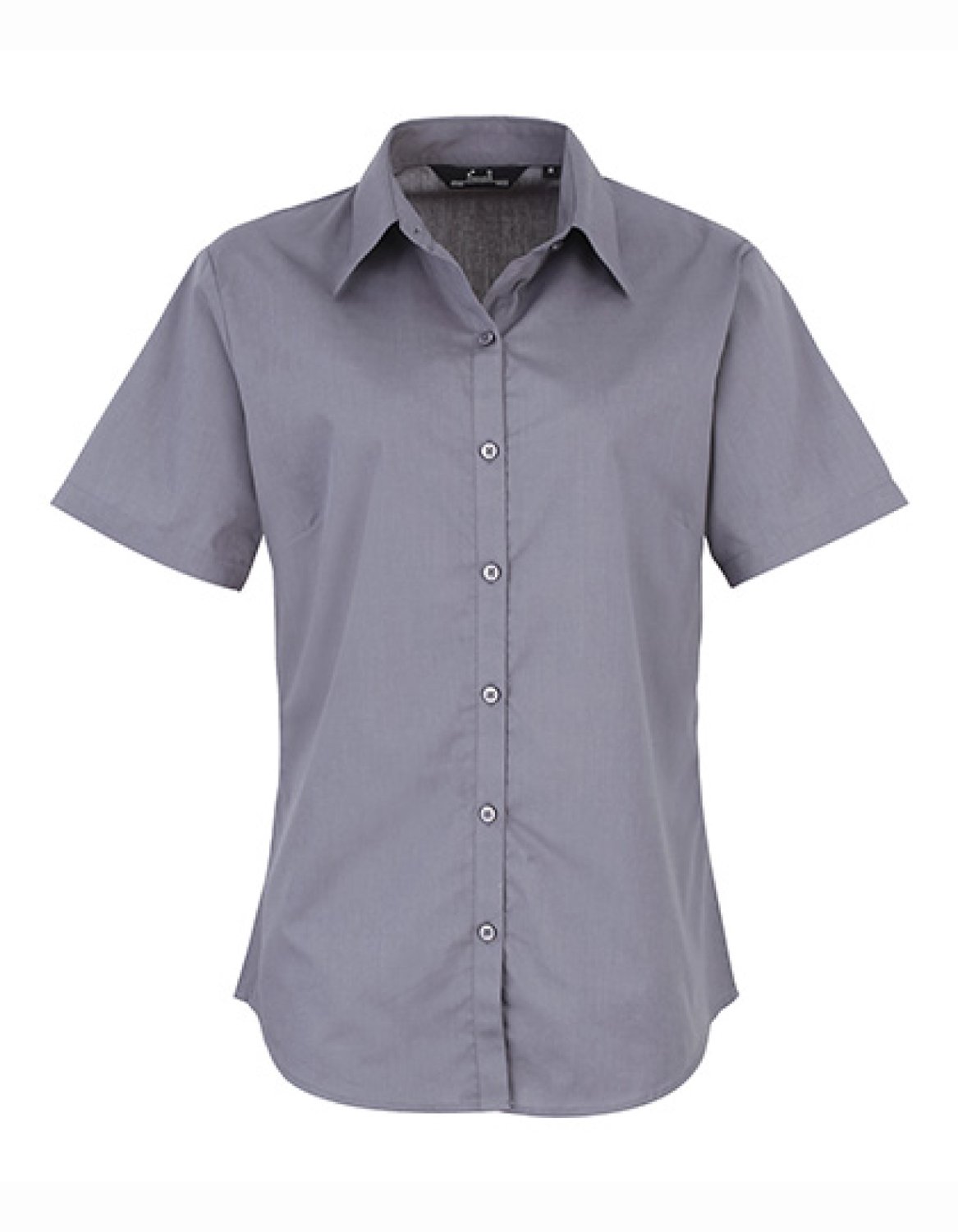 Premier Workwear - Women´s Poplin Short Sleeve Blouse - Steel (ca. Pantone Cool Grey 11C) - 38 (S/10)