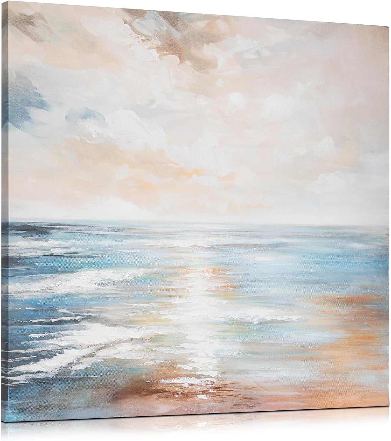 Golven aan de kust, 60x60cm doek