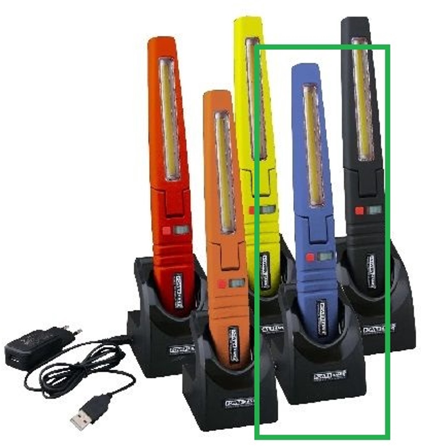 POWERHAND MULTIFUNCTIONELE OPLAADBARE WERKLAMP BLAUW 3,7V 2600MAH