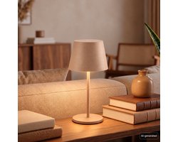 BRILONER Nivo - Tafellamp oplaadbaar - dimbaar - warm wit licht 2.700K - voor binnen en buiten - 20,5 cm