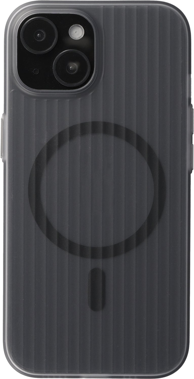 Accezz Hoesje - Geschikt voor Apple iPhone 15 - Lite Backcover geschikt voor MagSafe - Fluted - Smokey Matte