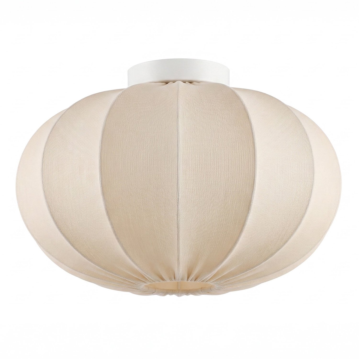 SensaHome Plafondlamp – Ronde Stoffen Lampion – Ø40x18 cm – 1x E27 – Exclusief Lichtbron – Beige