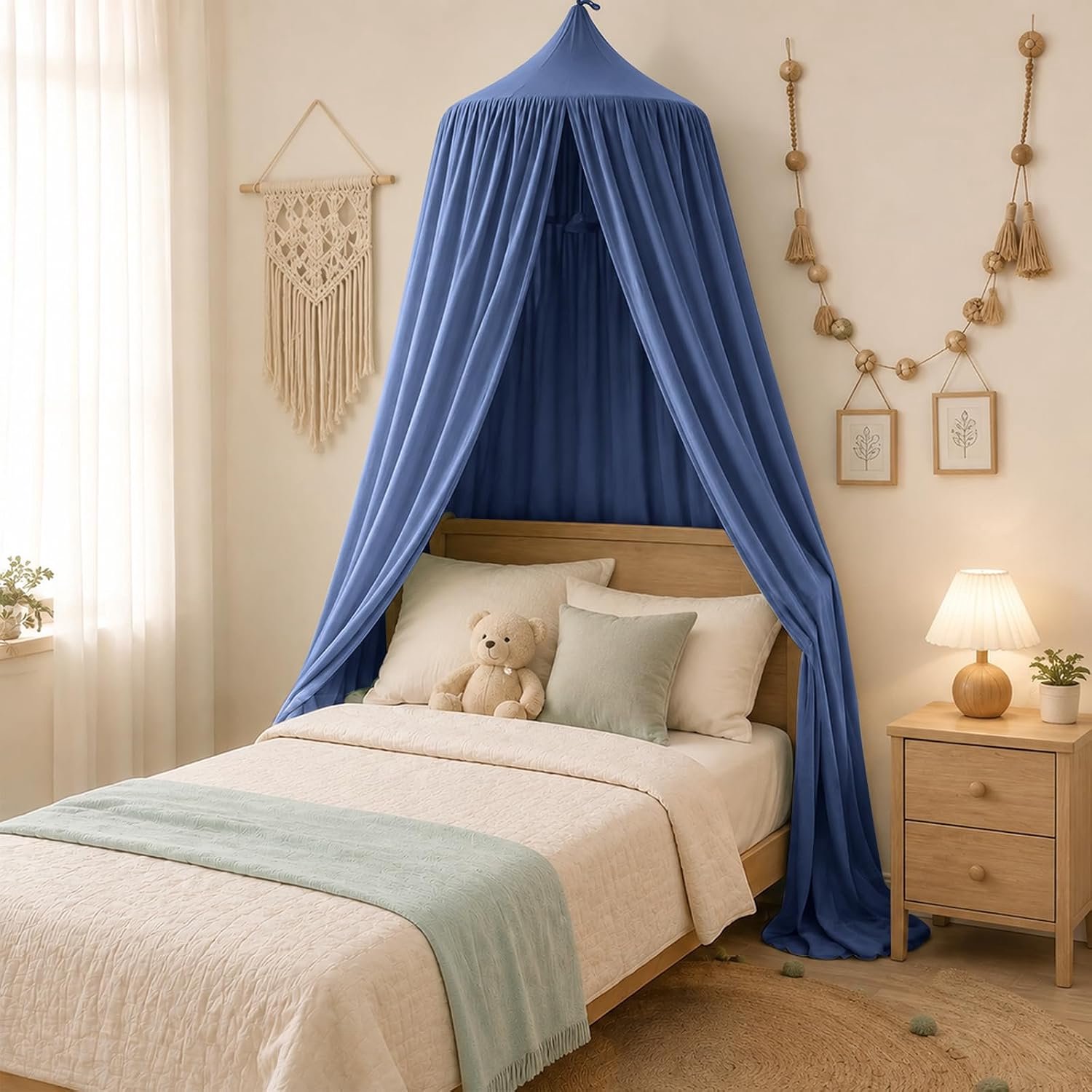 Babybedhemel voor kinderkamer, groot, blauw