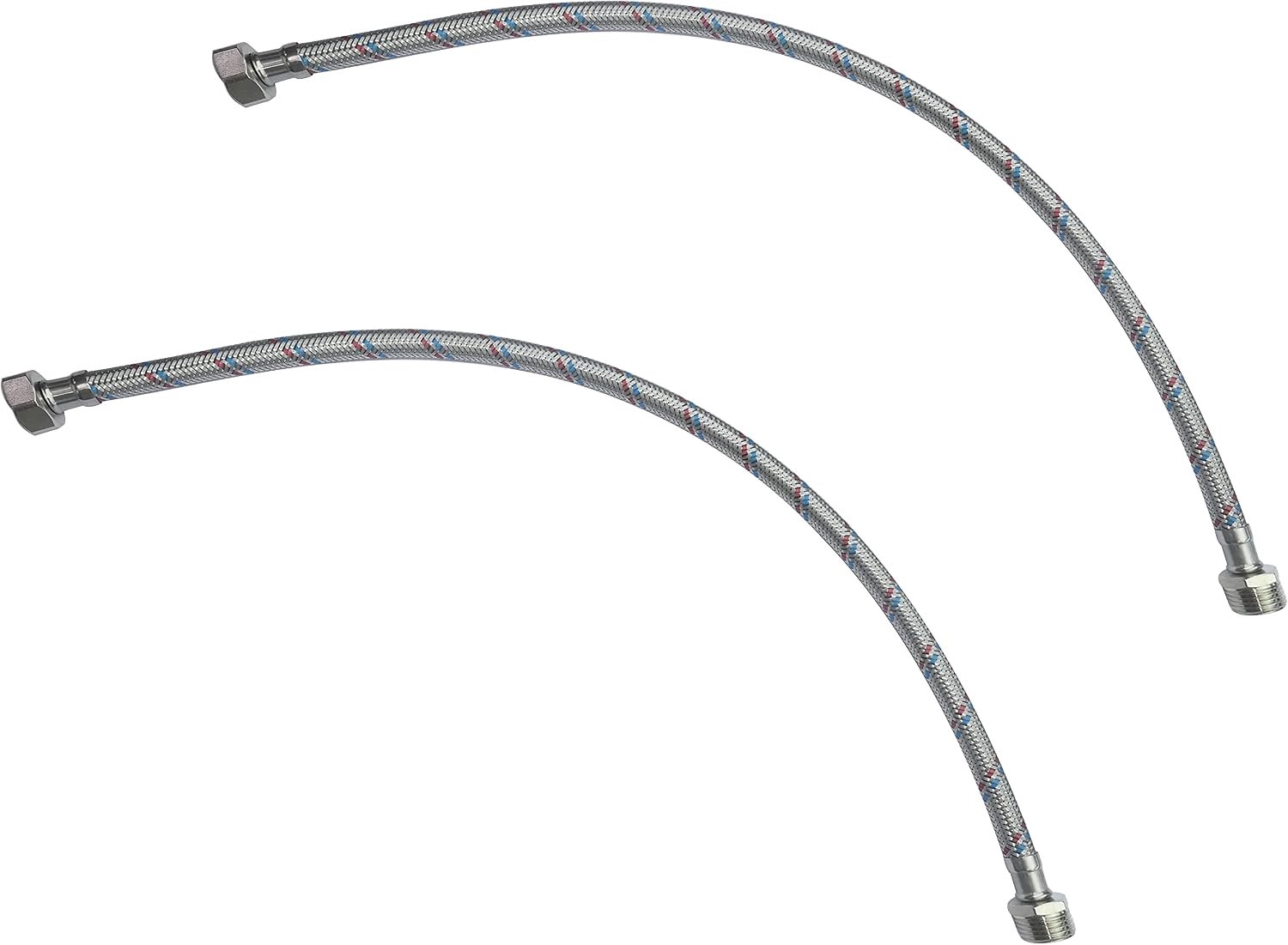 Flexibele aansluitslang 500 mm - 1/2 inch mannelijk/vrouwelijk - voor kranen/mengkraan - 2 stuks - ServiceTopper