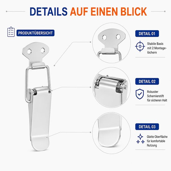 Sluiting 90 mm, 4 stuks, metaal — afbeelding 2