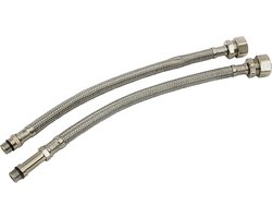 MonoBloc Tap Connectors M12 x 15mm - RVS gevlochten - Flexibel - Eenvoudige montage - ServiceTopper