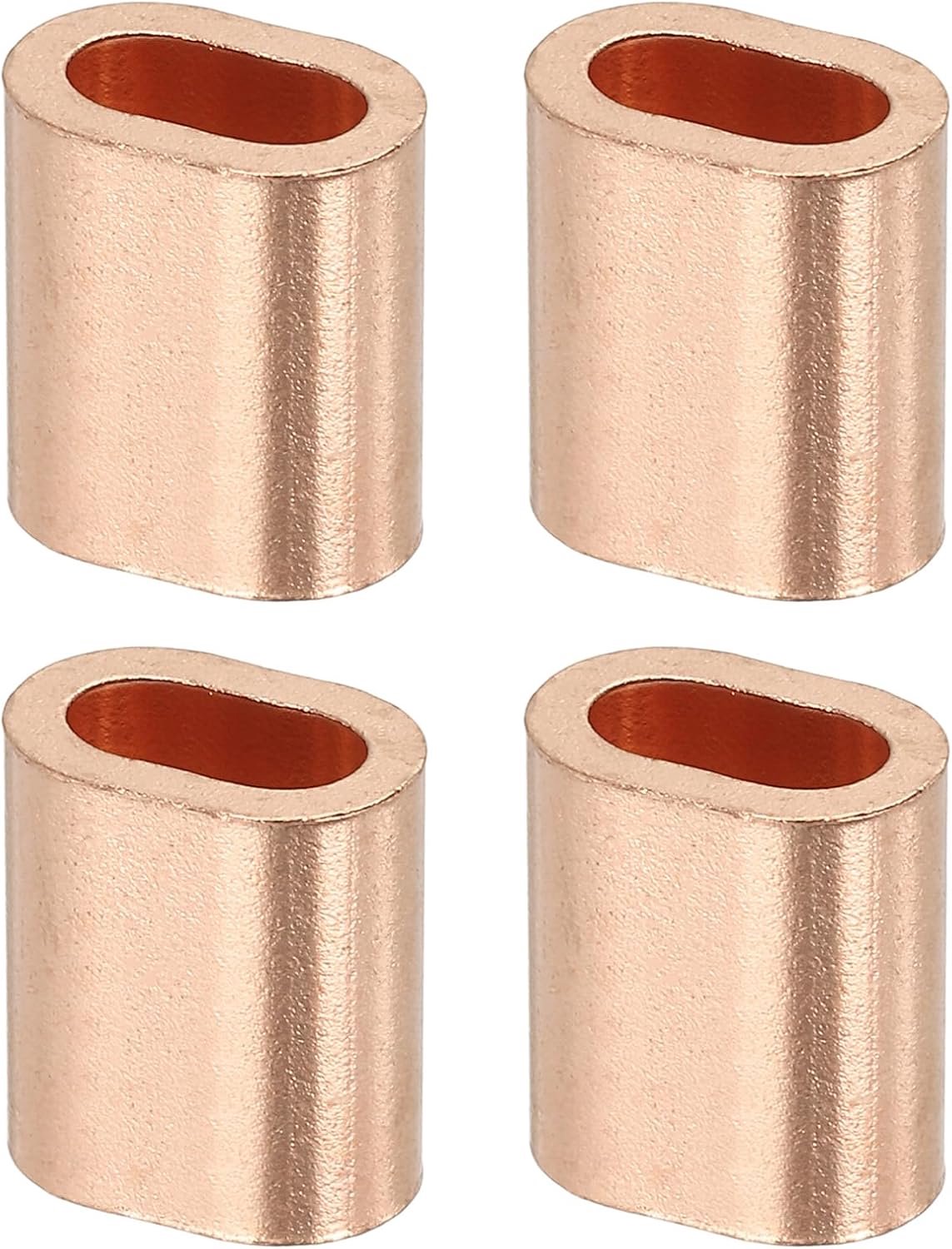 draadkabelstophuls 5 mm - ovale krimphuls - koper goud - waterdicht en roestbestendig - 4 stuks - Vemera