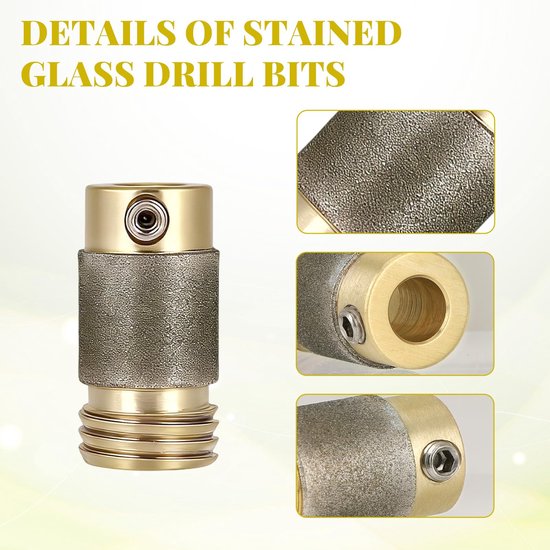 2st 5/8 Inch Diamantslijper Kop Gereedschap, Glas in Lood Gereedschappen en Benodigdheden met 2 Wrenches & 2 Zekeringen voor Glas in Lood Tegel Steen Kunst Bewerking — afbeelding 4