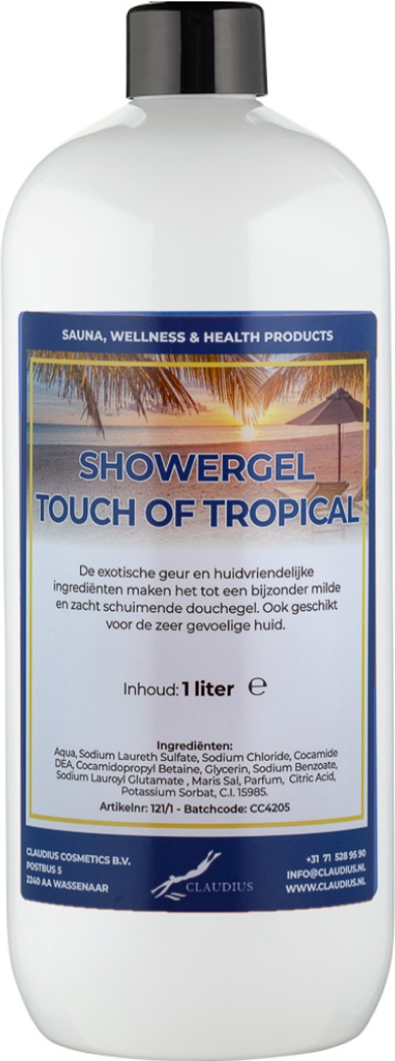 Claudius Douchegel Touch of Tropical 1 Liter - showergel - navulling - voordeelverpakking