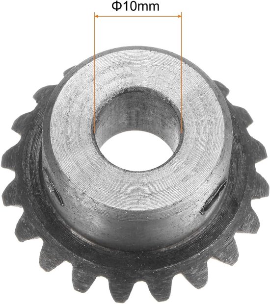 kegelwiel 1 m - 20 tanden - kegelvormig 45# staal - voor mechanische rotatie - 2 stuks - Vemera — afbeelding 2