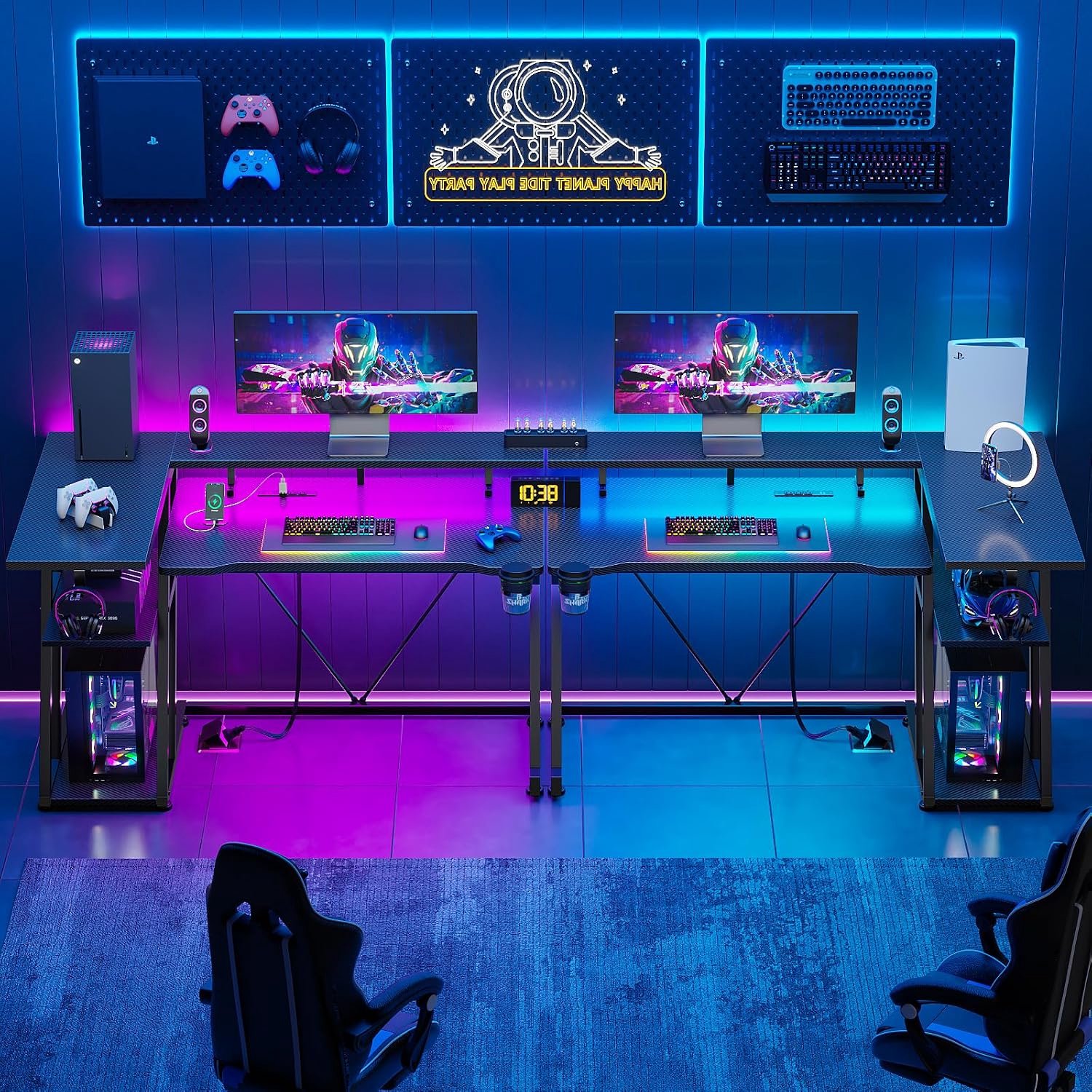 null Gaming Bureau LED L-vormig - afbeelding 3