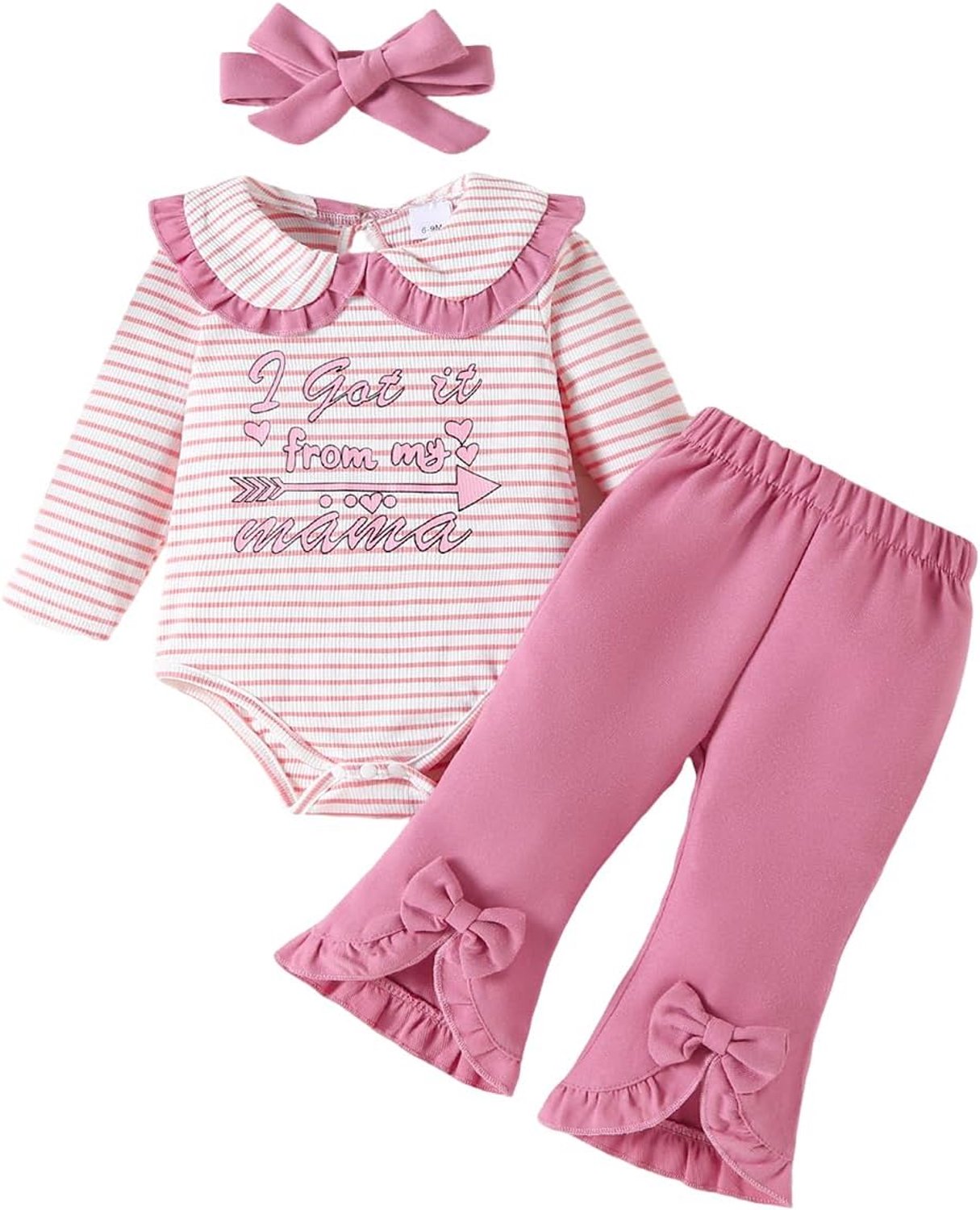 Outfit voor babymeisje met lange mouwen en wijde broek