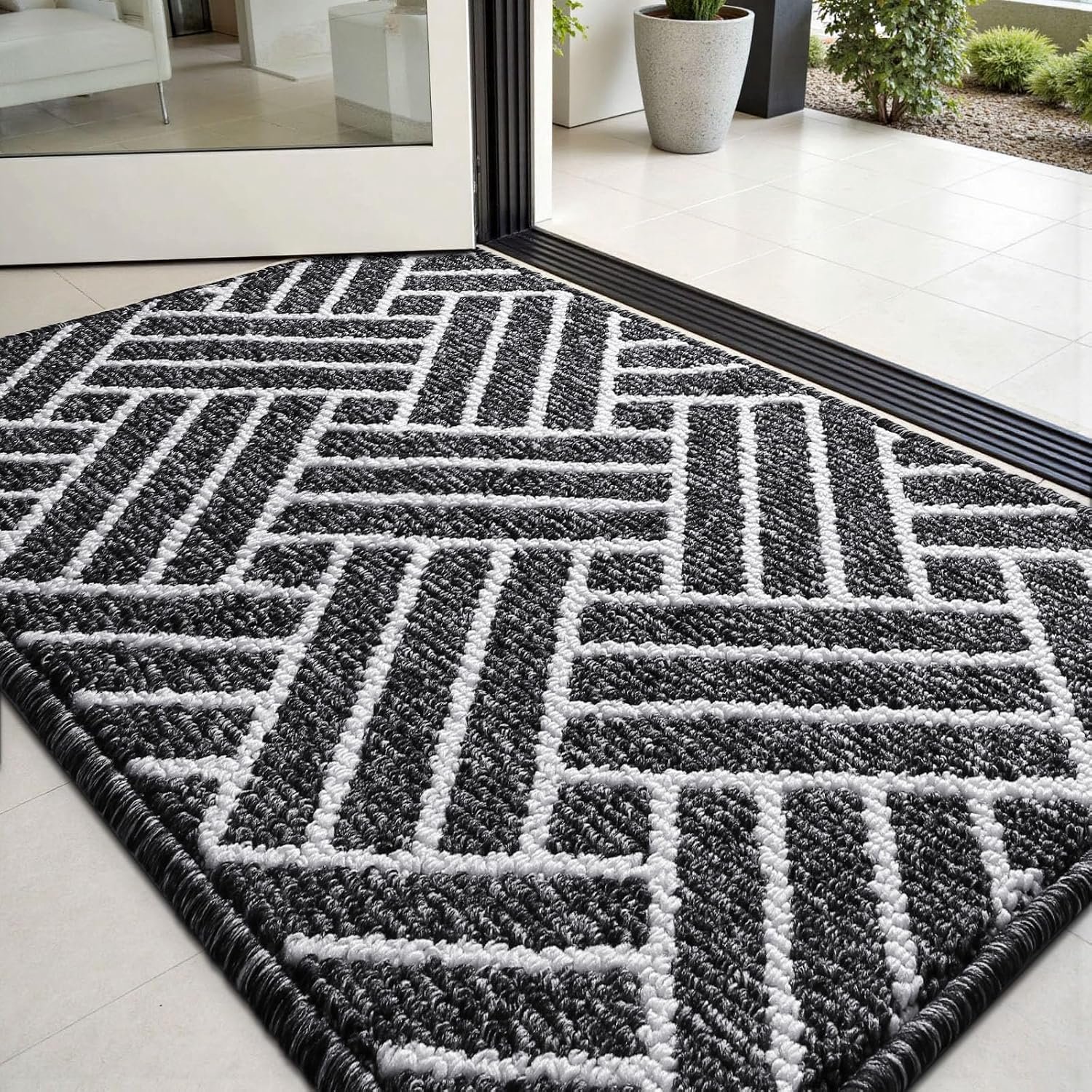 Deurmat 60x90 cm - wasbare, hoog opneembare mat voor binnen en buiten