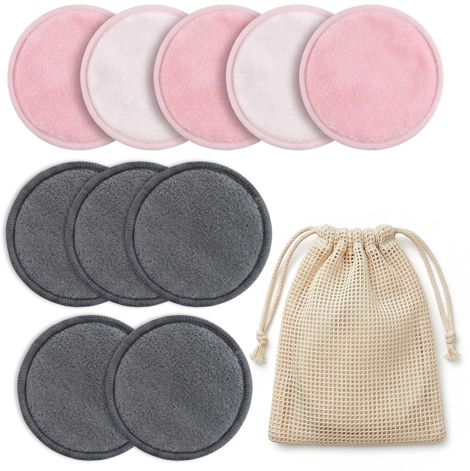 11 Stuks Herbruikbare Bamboe Make-up Remover Pads