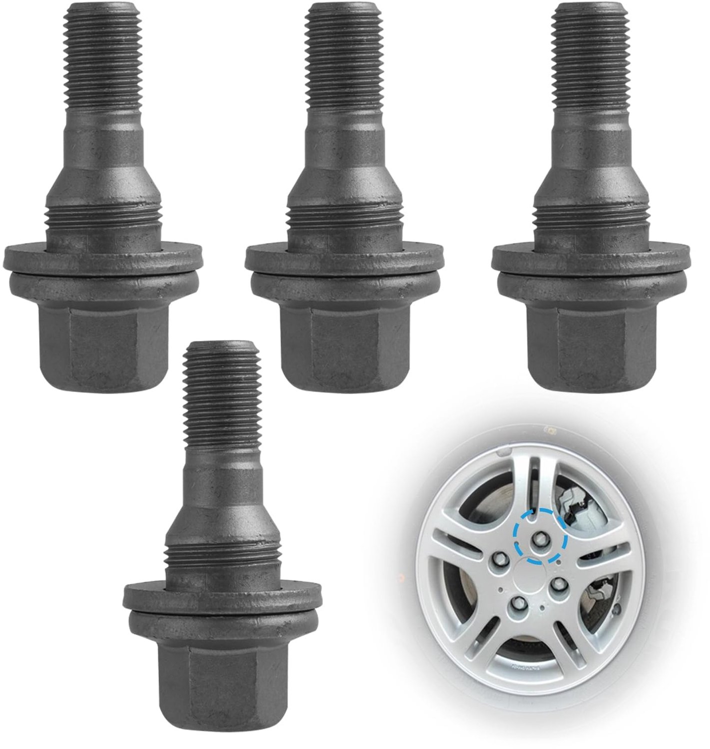 Set van 4 M12 Wielbouten voor Auto's en Voertuigen