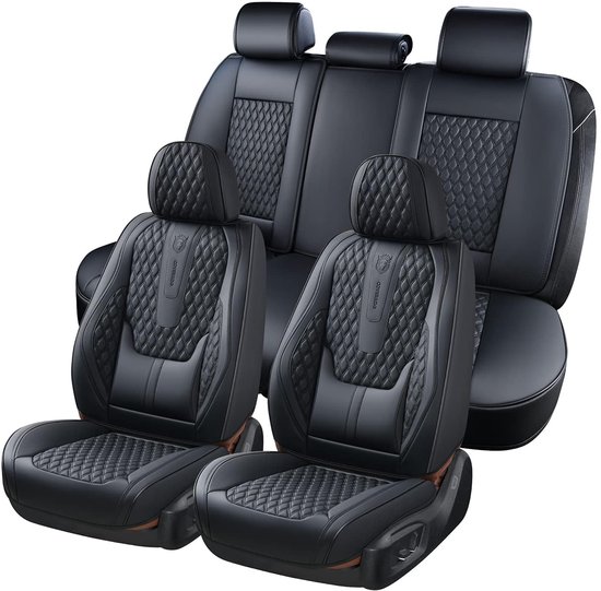 Luxe Auto Stoelhoezen Set met Lendensteun, 5 Stuks
