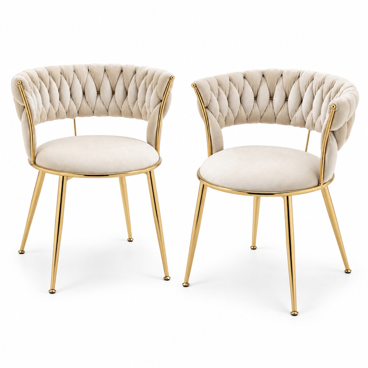 LONG DRAGON - Velvet eetkamerstoelen - Set van 2 - Zachte bekleding - Vingervormige rugleuning en armleuningen - Voor woonkamer, slaapkamer en kaptafel