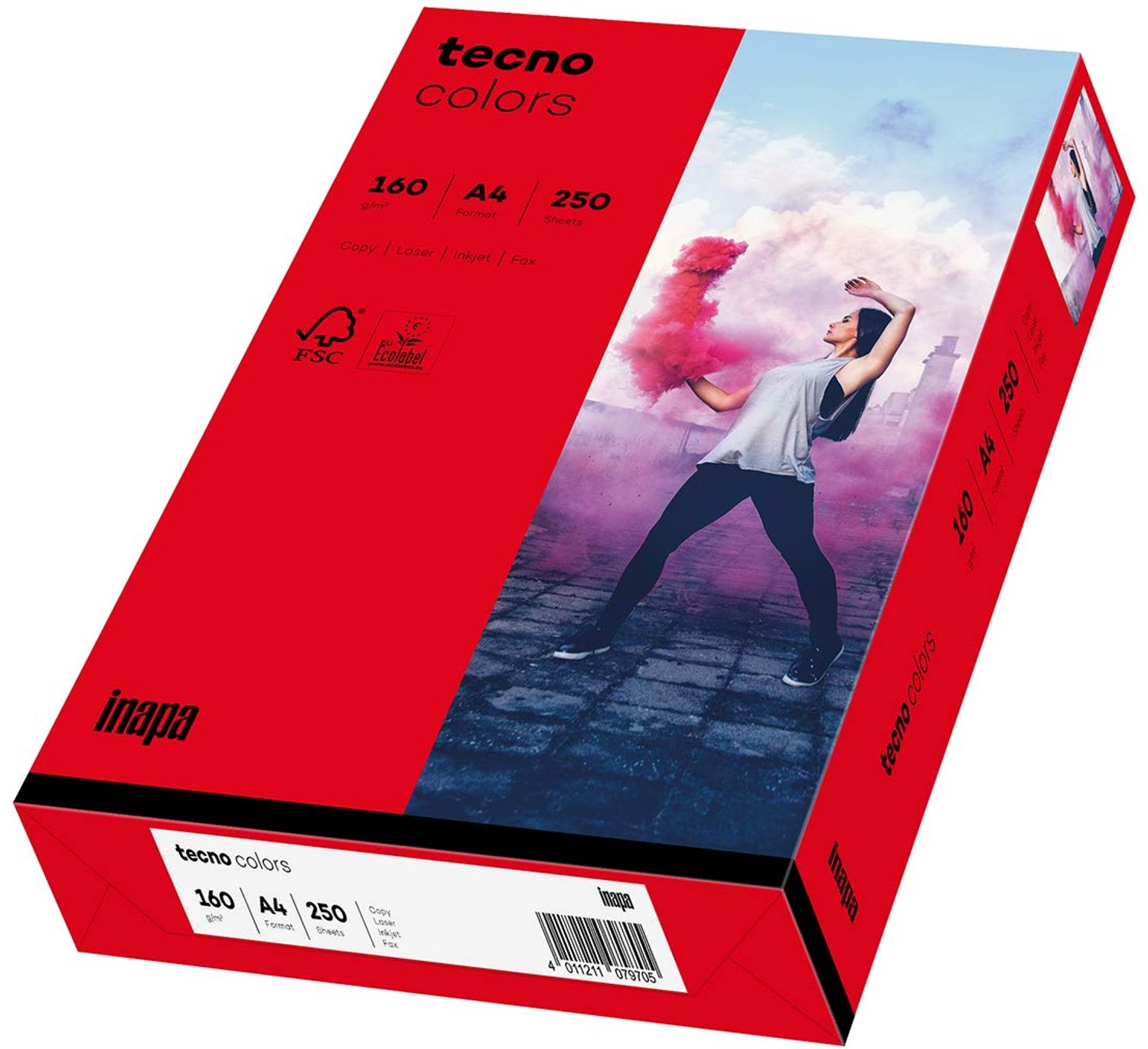 Gekleurd Printerpapier - Intense Rood - 160 g/m² - 250 Vellen