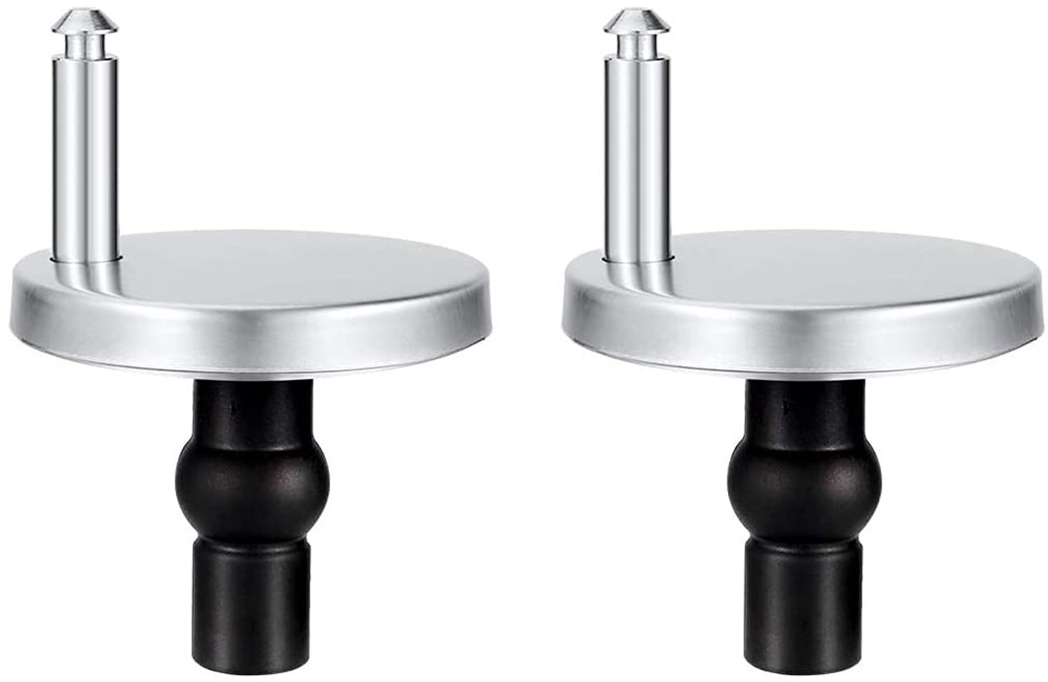 Toiletbril Scharnieren Universele Vervanging - 2 Pack Bevestigingen - Roestvrij Staal - Rubber Moeren - Schroeven - 45mm Basis